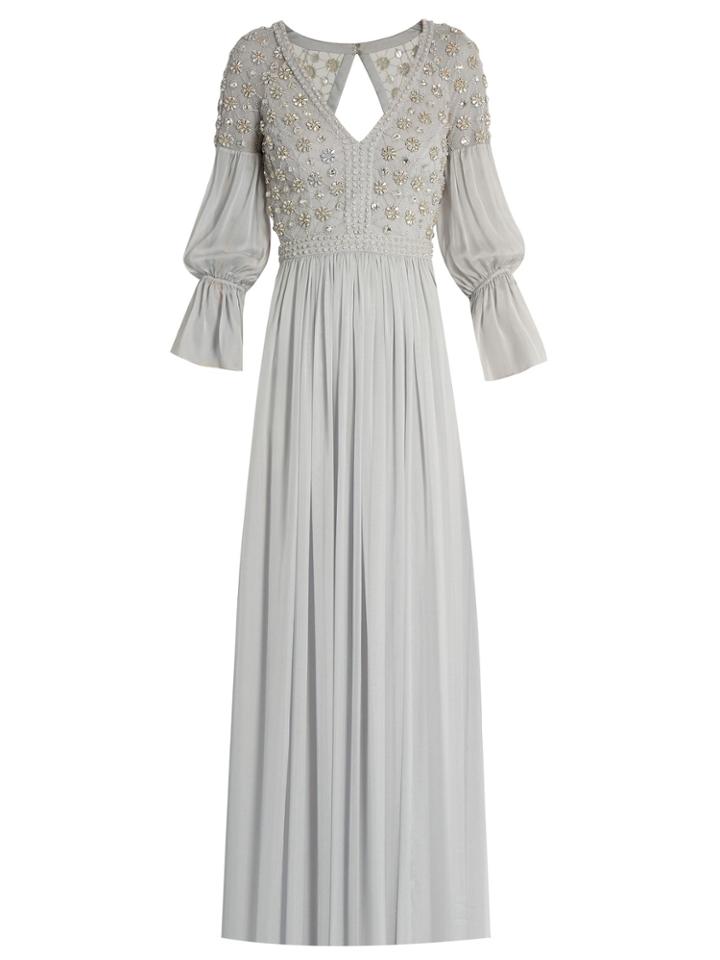 Temperley London Open-back Embellished Silk-blend Gown
