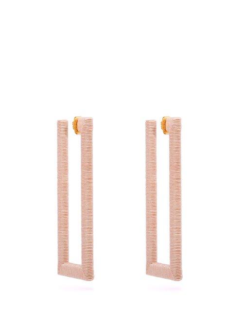 Matchesfashion.com Rebecca De Ravenel - Geo Cord Earrings - Womens - Pink