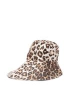 Matchesfashion.com La Prestic Ouiston - Leopard Print Silk Twill Bucket Hat - Womens - Brown