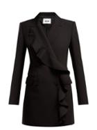 Matchesfashion.com Msgm - Ruffled Crepe Blazer Mini Dress - Womens - Black