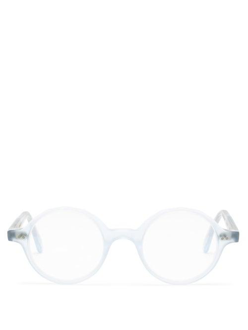 Monc - Lkka Round Bio-acetate Glasses - Mens - Light Blue