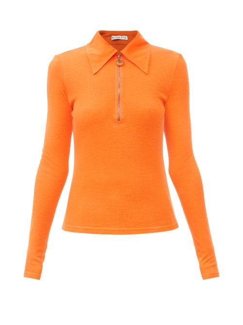 Rejina Pyo - Jasmine Point-collar Tencel Top - Womens - Orange