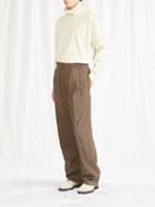 Lemaire - Straight-leg Pleated Shell Trousers - Mens - Beige