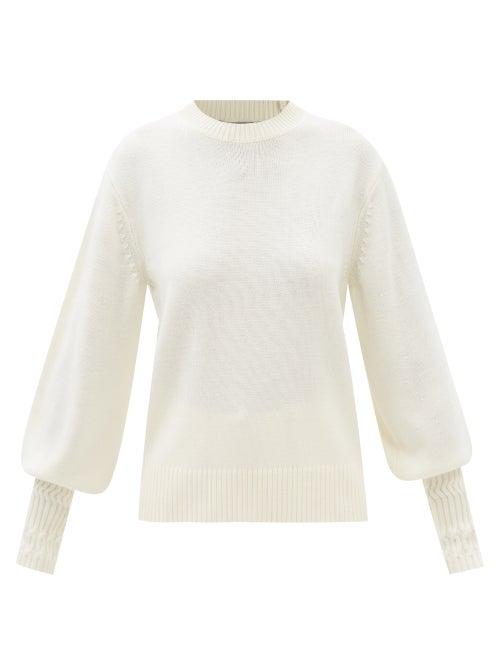 Proenza Schouler - Balloon-sleeve Merino Wool Sweater - Womens - Cream