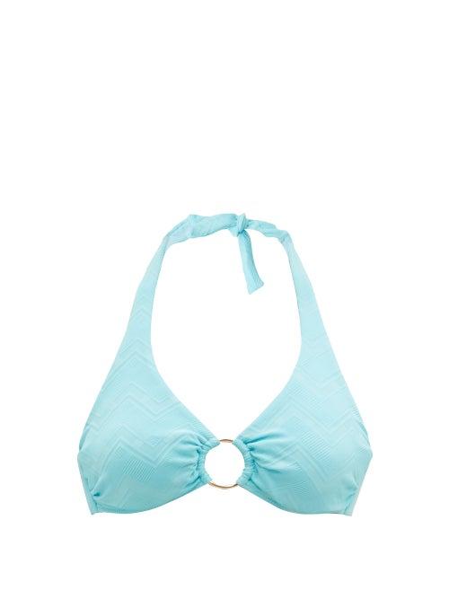 Matchesfashion.com Melissa Odabash - Brussels Underwired Halterneck Bikini Top - Womens - Light Blue