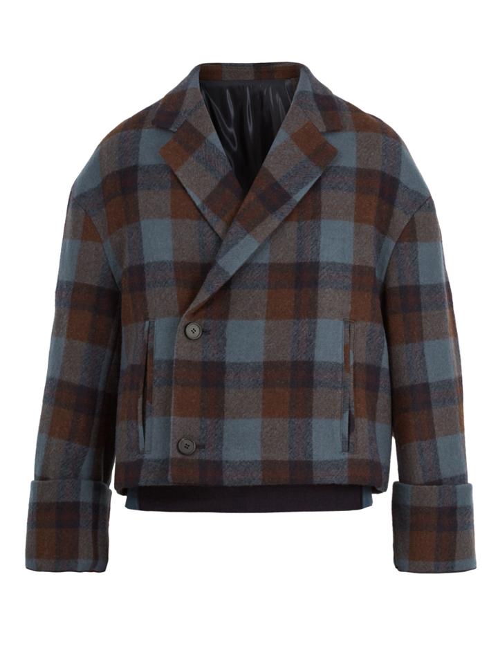 Wooyoungmi Double-breasted Checked Wool Blazer