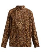 Matchesfashion.com Mes Demoiselles - Feline Leopard Print Cotton Blouse - Womens - Leopard