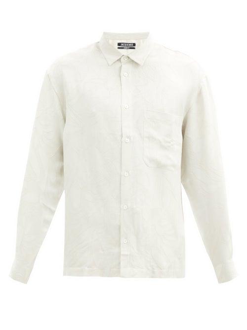 Matchesfashion.com Jacquemus - Floral-jacquard Chest-pocket Shirt - Mens - Beige