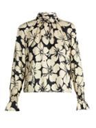 Trademark Hibiscus-print Silk-twill Blouse
