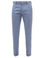 Paul Smith - Organic Cotton-blend Twill Slim-leg Chino Trousers - Mens - Light Blue / Grey