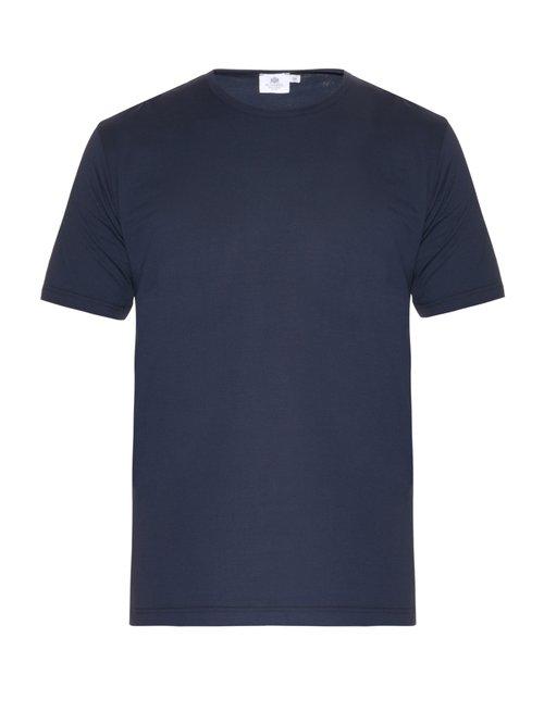 Matchesfashion.com Sunspel - Crew Neck Cotton Jersey T Shirt - Mens - Navy