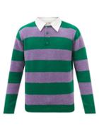 The Elder Statesman - Striped Cashmere Rugby Shirt - Mens - Green Stripe