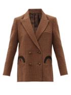 Matchesfashion.com Blaz Milano - Rembrandt Houndstooth Double-breasted Wool Jacket - Womens - Brown Multi