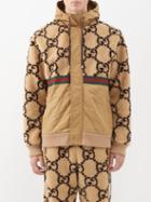 Gucci - Gg-jacquard Wool-blend Fleece Track Jacket - Mens - Camel