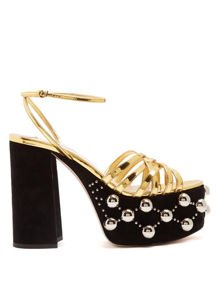 Miu Miu Stud-embellished Suede Platform Sandals