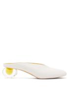 Matchesfashion.com Gray Matters - Mildred Egg Kitten Heel Leather Mules - Womens - White