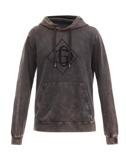 Matchesfashion.com Dolce & Gabbana - Distressed-effect Cotton-jersey Hooded Sweatshirt - Mens - Dark Grey