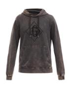 Matchesfashion.com Dolce & Gabbana - Distressed-effect Cotton-jersey Hooded Sweatshirt - Mens - Dark Grey