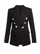 Matchesfashion.com Petar Petrov - Double Breasted Virgin Wool Jacket - Womens - Black