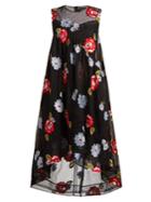 Simone Rocha Floral-embroidered A-line Tulle Dress