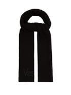 Versace Logo-embroidered Ribbed-knit Wool Scarf