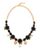 Dolce & Gabbana Rose And Crystal-embellished Necklace