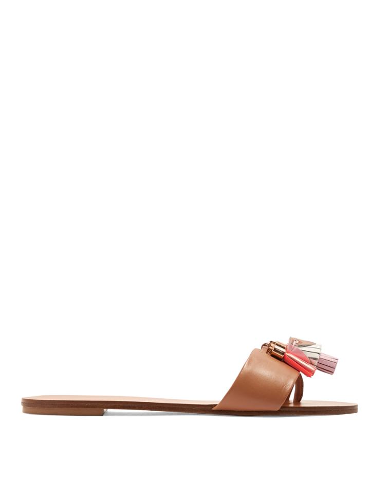 Sophia Webster Jada Tassel Leather Slides