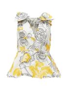 Matchesfashion.com Erdem - Romina Floral Fil-coup Top - Womens - Yellow White