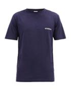 Matchesfashion.com Vetements - Logo-print Cotton-jersey T-shirt - Mens - Navy
