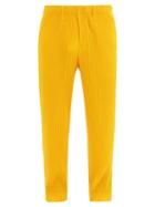Matchesfashion.com Homme Pliss Issey Miyake - Tailored Technical-pleated Straight-leg Trousers - Mens - Yellow