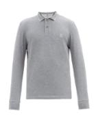 Matchesfashion.com Brunello Cucinelli - Logo-embroidered Cotton-piqu Polo Shirt - Mens - Mid Grey