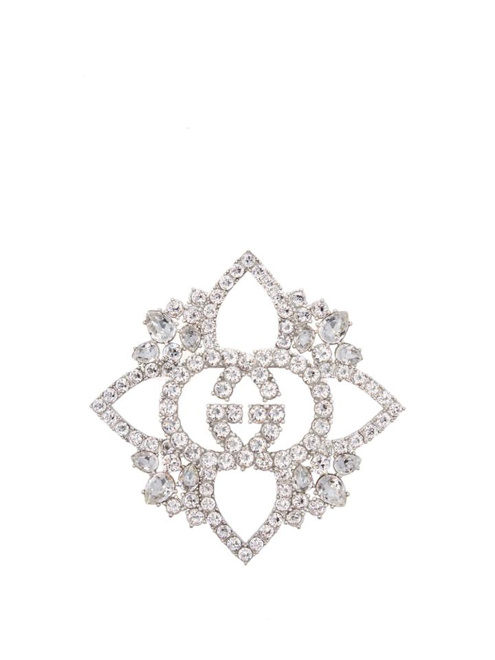 Gucci Gg Crystal-embellished Brooch