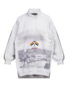 Matchesfashion.com Balenciaga - Embroidered Cotton Blend Sweatshirt - Mens - Grey