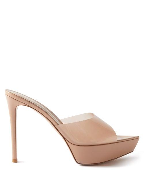 Gianvito Rossi - Betty Pvc Stiletto Mules - Womens - Beige