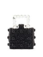 Matchesfashion.com Shrimps - Maud Squared Top-handle Beaded Handbag - Womens - Black