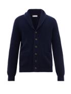 Matchesfashion.com Brunello Cucinelli - Shawl Lapel Cashmere Cardigan - Mens - Blue