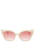 Matchesfashion.com Fendi - Havana Acetate Cat Eye Sunglasses - Womens - Light Pink