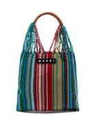 Ladies Bags Marni Market - Hammock Striped Canvas Tote Bag - Womens - Red Multi
