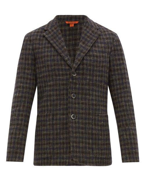 Matchesfashion.com Barena Venezia - Torceo Checked Tweed Blazer - Mens - Navy Multi