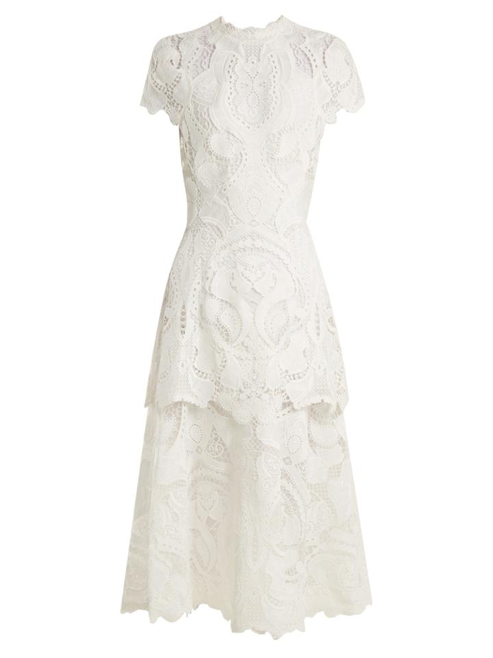 Jonathan Simkhai Tiered Scallop-edged Guipure-lace Dress