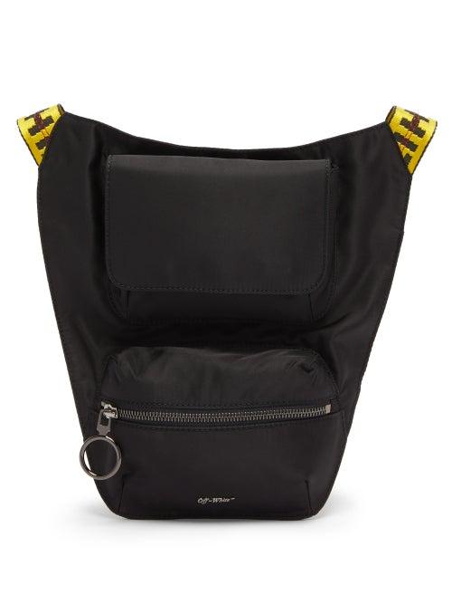 Matchesfashion.com Off-white - Logo Jacquard Strap Cross Body Bag - Mens - Black