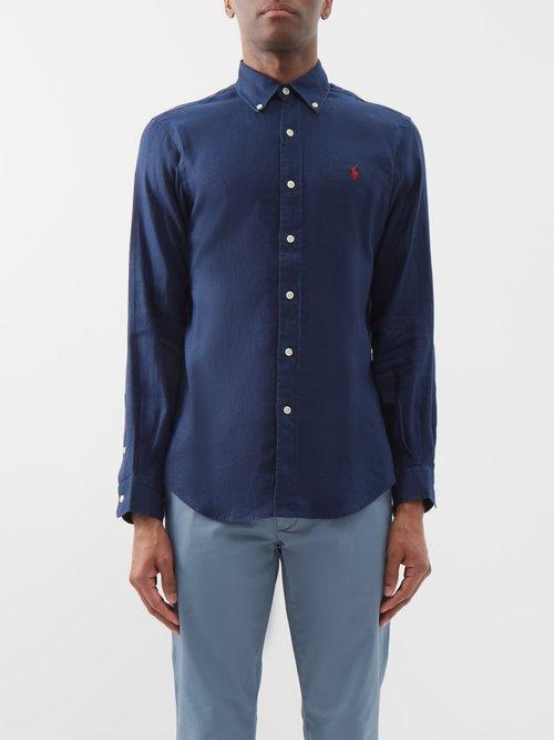 Polo Ralph Lauren - Custom-fit Button-down Collar Linen Shirt - Mens - Navy