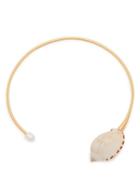 Matchesfashion.com Albus Lumen - X Ryan Storer Cassis Shell Necklace With Pearl Tip - Womens - Gold