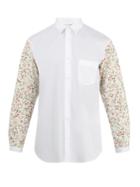 Comme Des Garçons Shirt Point-collar Contrasting-sleeve Cotton Shirt