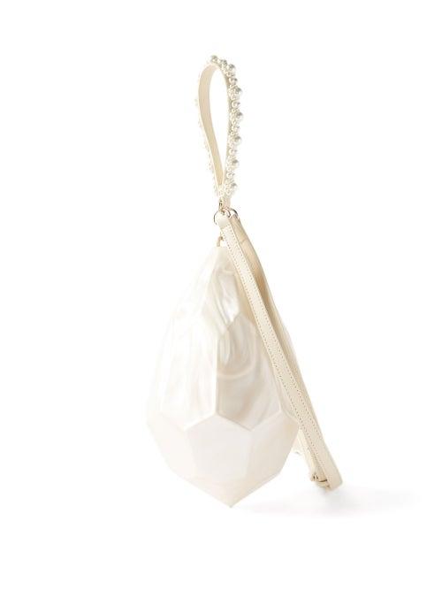 Simone Rocha - Pearl Perspex Wristlet Clutch Bag - Womens - Cream
