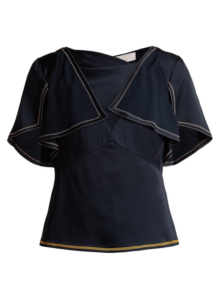 Peter Pilotto Drape Neck Satin Top