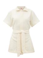 Matchesfashion.com Terry - Il Pareo Belted Cotton-terry Playsuit - Womens - Yellow