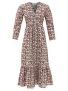 Matchesfashion.com Sea - Leslie Floral-print Cotton-poplin Midi Dress - Womens - Black