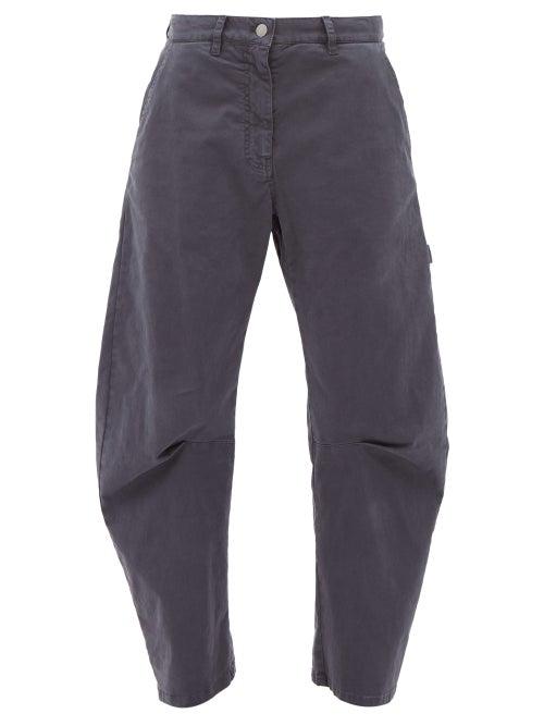 Matchesfashion.com Nili Lotan - Carpenter Pleated-leg Cropped Jeans - Womens - Navy