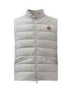 Moncler - Galliene Down-filled Quilted Wool Gilet - Mens - Grey